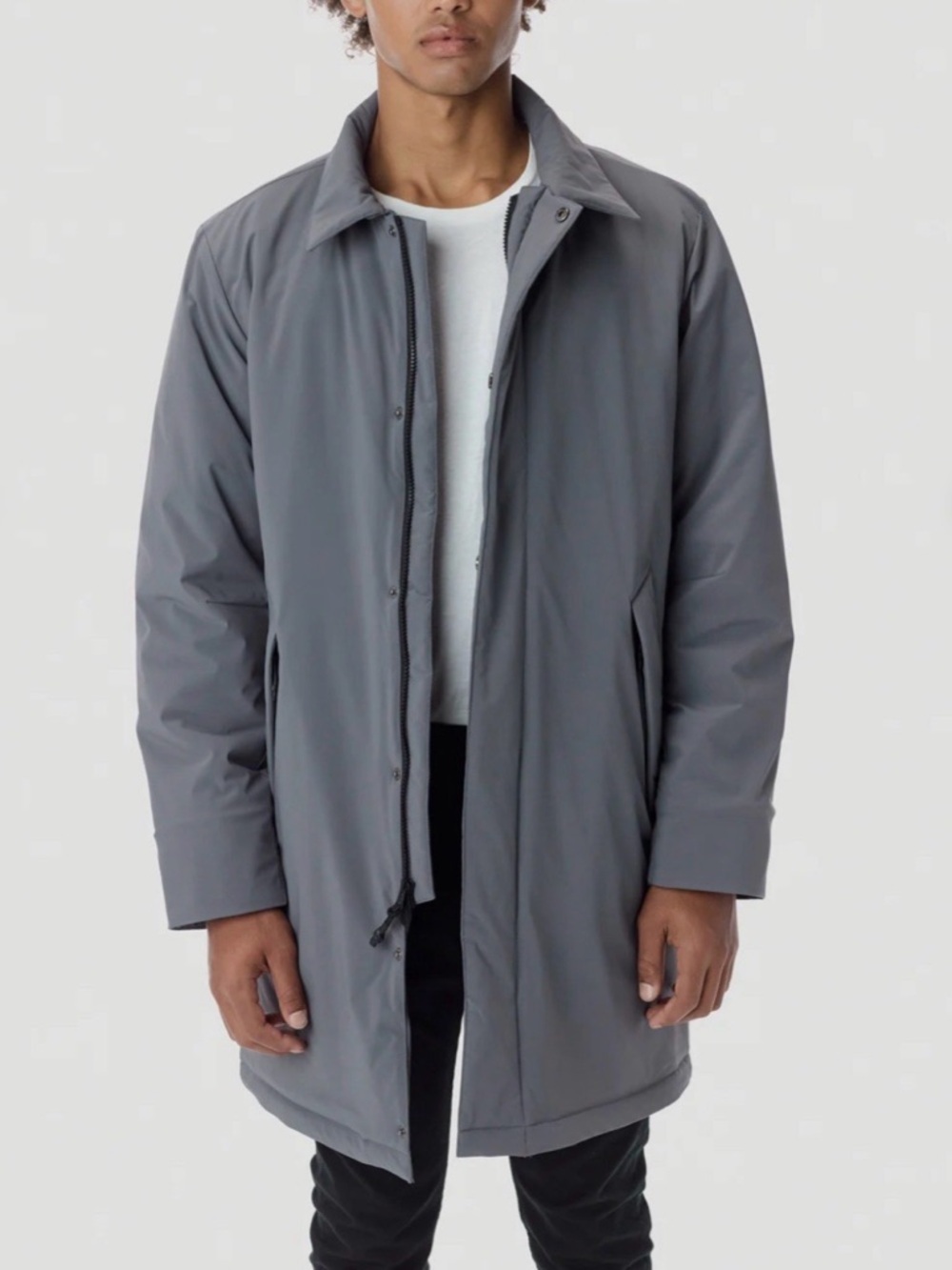 The Very Warm Car Coat Matte Gray Primaloft Insulated
